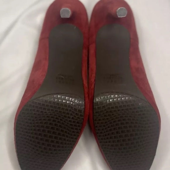 Stuart Weitzman Red Suede Stiletto Heeled Ankle Booties Women's 8.5 NWOT - Picture 9 of 10